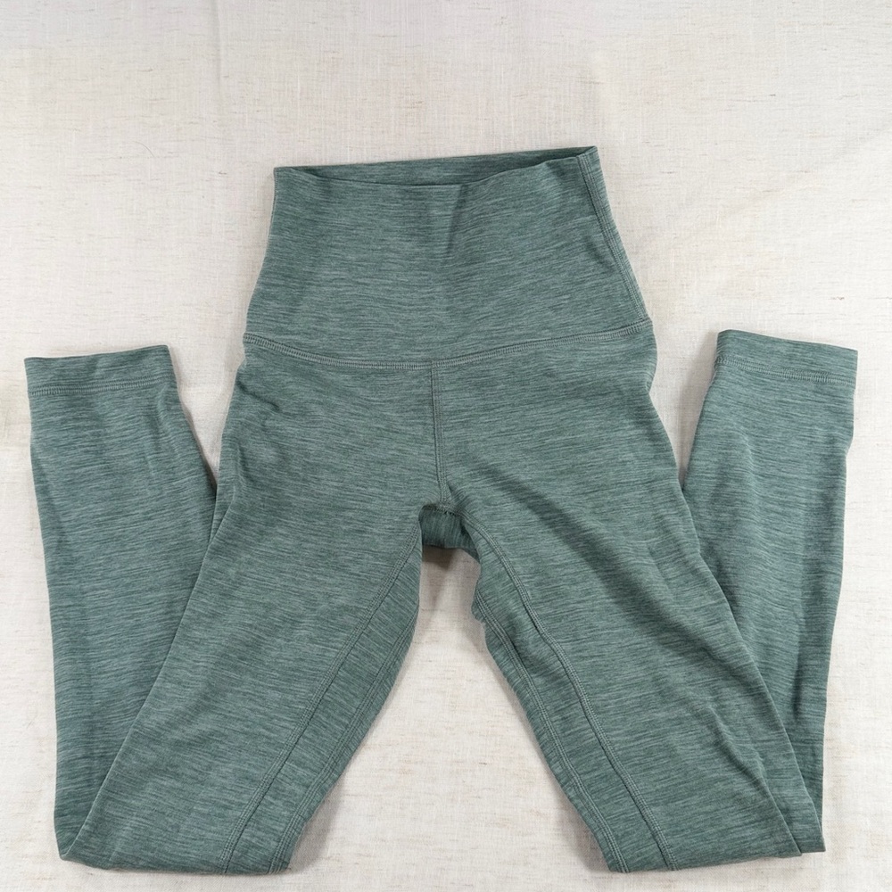 Lululemon Ankle Leggings Regular Green Stretch Women Size 0